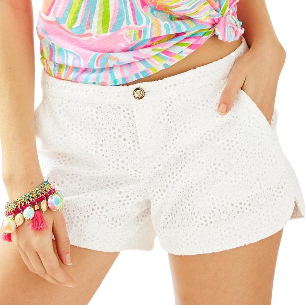 Lilly Pulitzer Adie Short in Resort White Pop the Bubbly Eyelet size 0